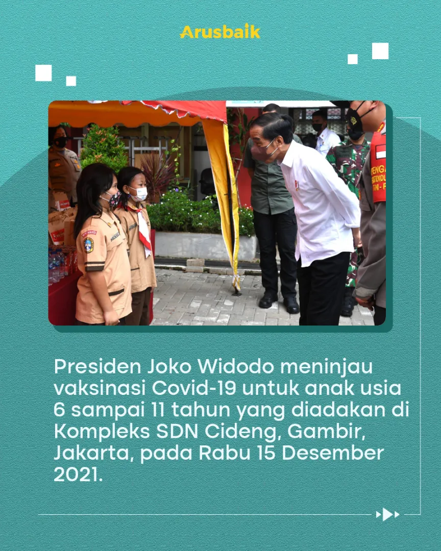 Vaksinasi Anak Dimulai Presiden Kunjungi Lokasi Vaksinasi, BIN Gelar di 12 Provinsi