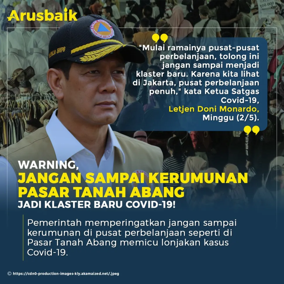 Warning: Jangan Sampai Kerumunan Pasar Tanah Abang Jadi Klaster Baru Covid-19