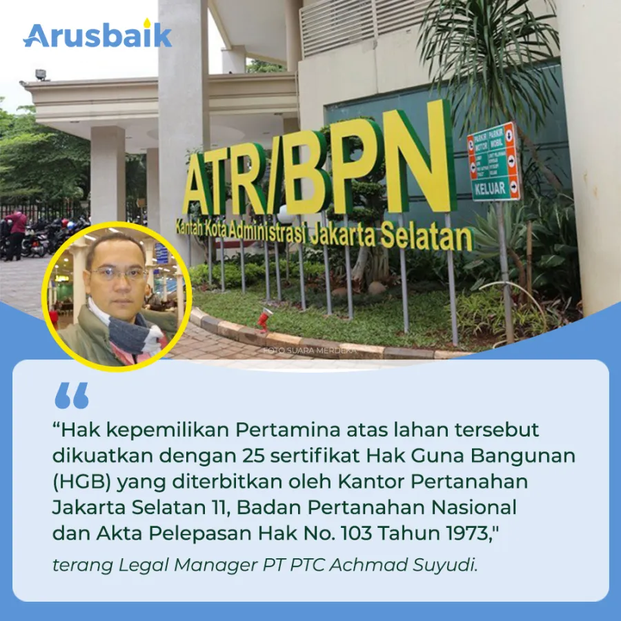 Lahan Pertamina di Pancoran Sah Secara Hukum