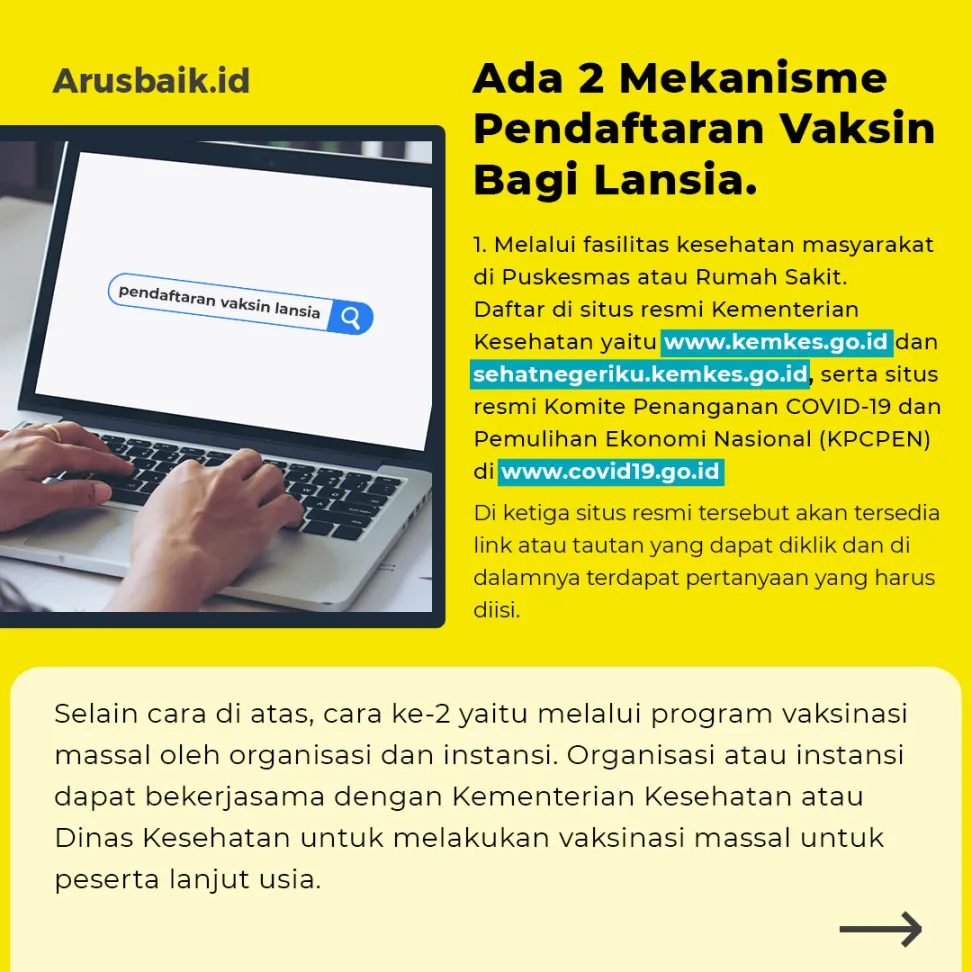 Penting! Begini Cara Pendaftaran Vaksin Bagi Lansia