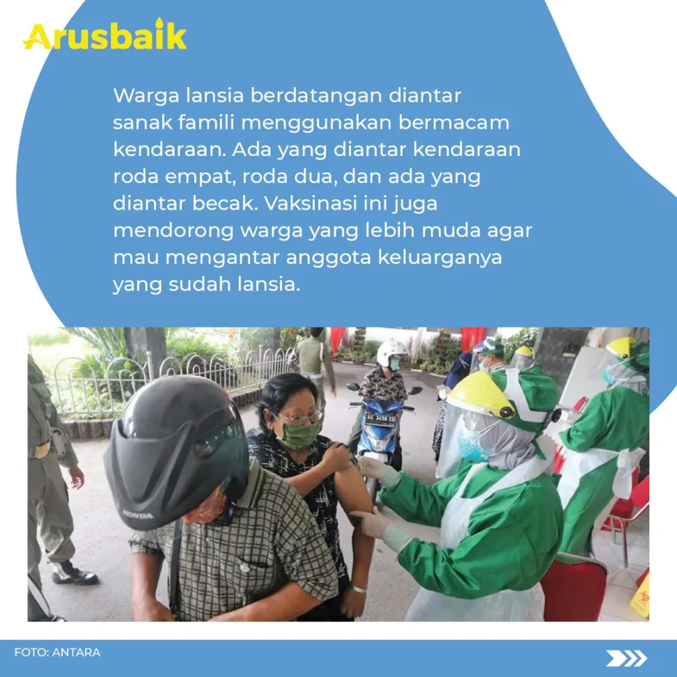 Wah, Ada Becak Ikutan Antri Vaksinasi Drive Thru