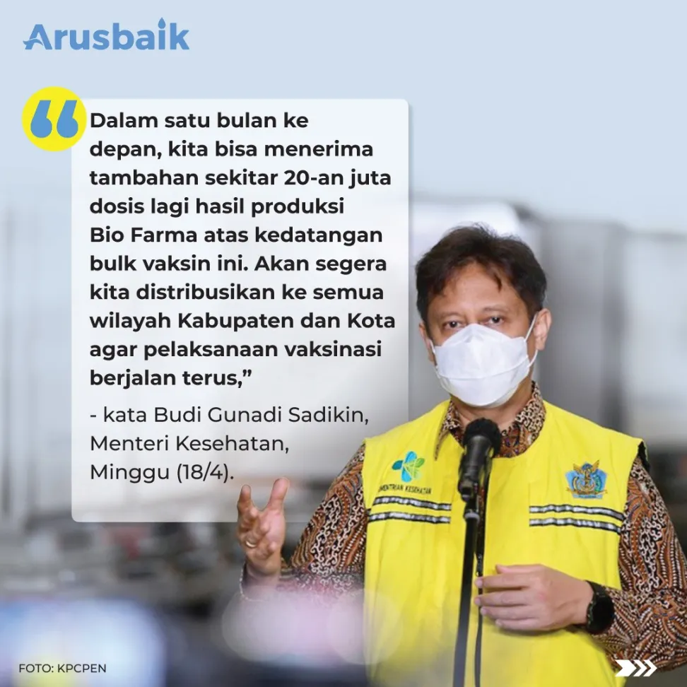 6 Juta Bulk Vaksin Tiba Dari China, Kita Jangan Terlena, Kata Menkes