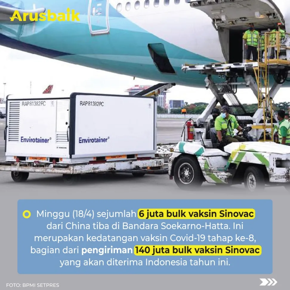 6 Juta Bulk Vaksin Tiba Dari China, Kita Jangan Terlena, Kata Menkes