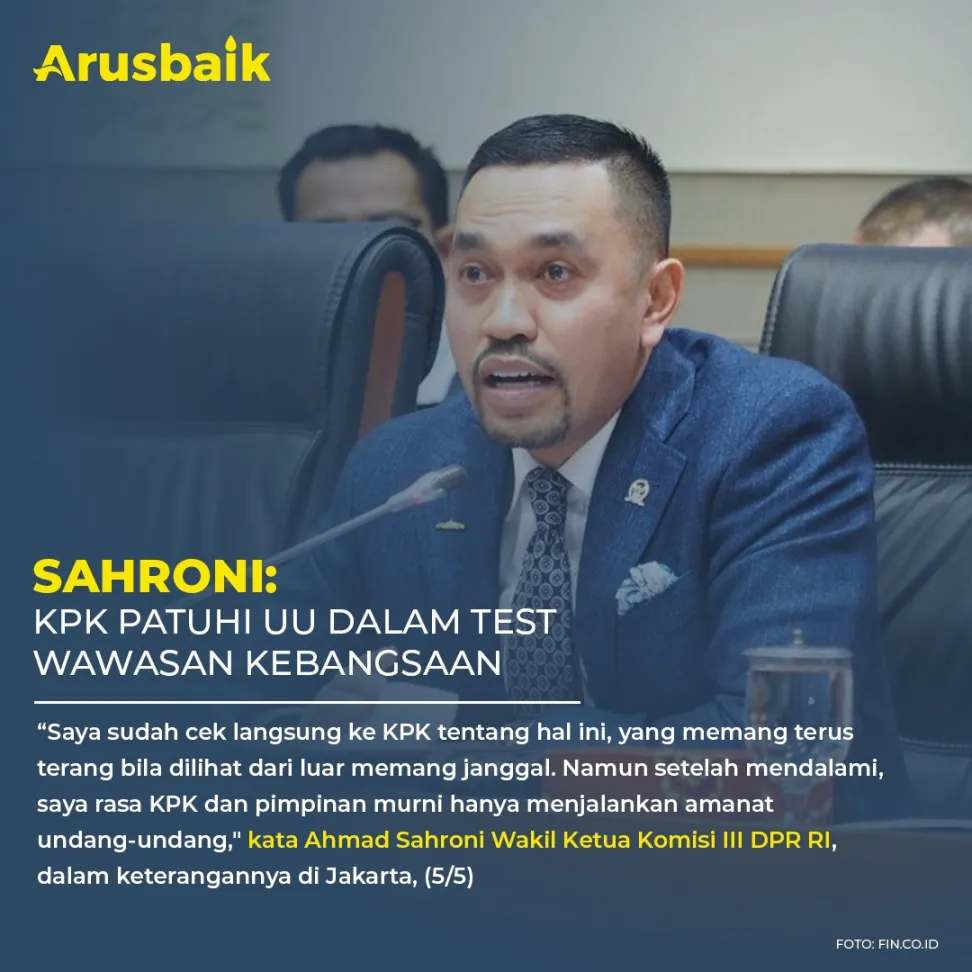 Sahroni: KPK Patuhi UU Dalam Test Wawasan Kebangsaan
