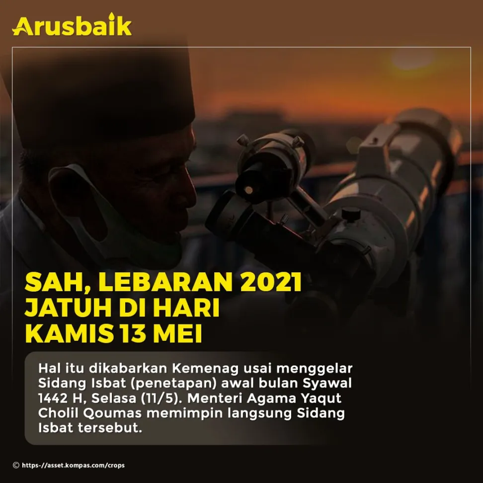 Sah, Lebaran 2021 Jatuh Di Hari Kamis 13 Mei