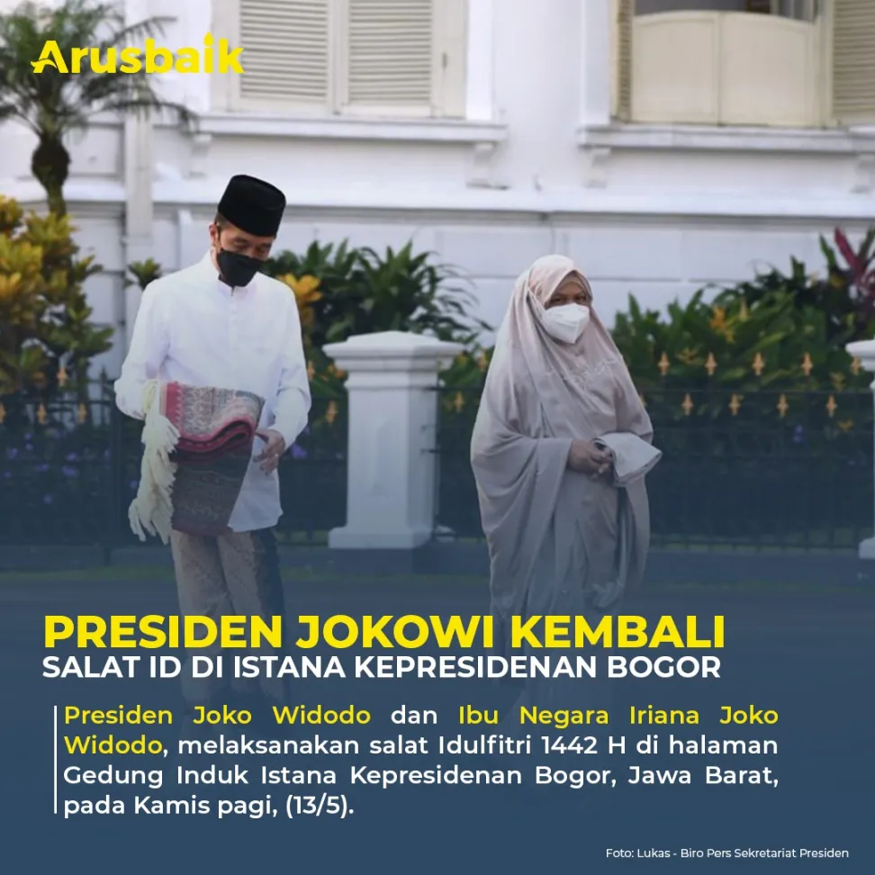 Presiden Jokowi Kembali Salat Id di Istana Kepresidenan Bogor