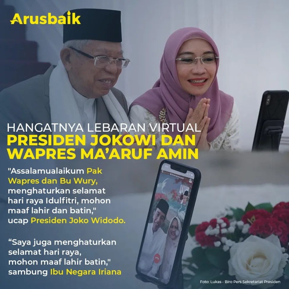 Hangatnya Lebaran Virtual Presiden Jokowi dan Wapres Ma’ruf Amin