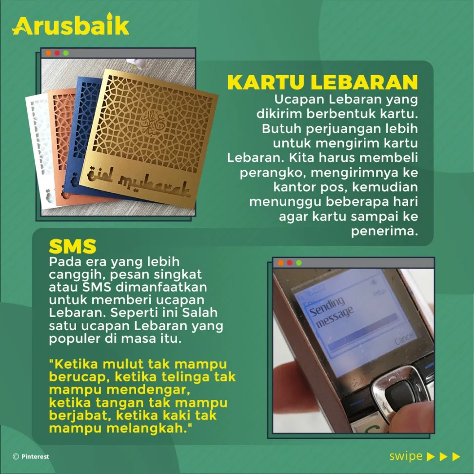 Nostalgia Ucapan Lebaran, dari Kartu hingga Instagram