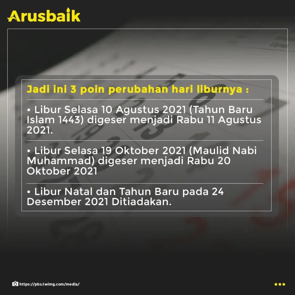 Catat! Perubahan Hari Libur Nasional. Harpitnas, Bye!!