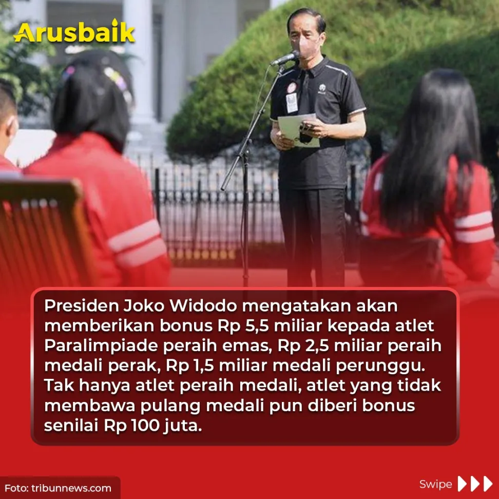 Presiden Beri Bonus Total 25 Miliar untuk Atlet Paralimpiade Tokyo