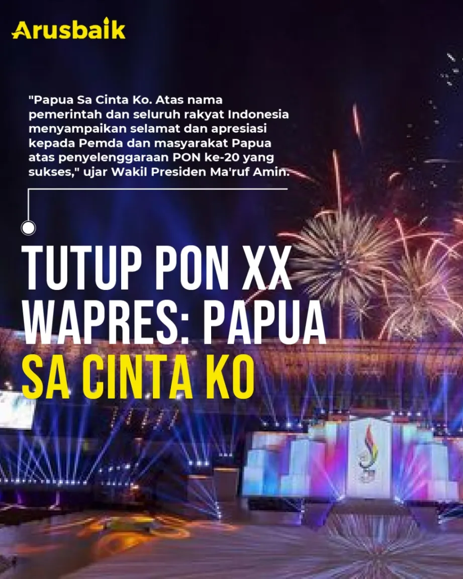 Tutup PON XX, Wapres: Papua Sa Cinta Ko