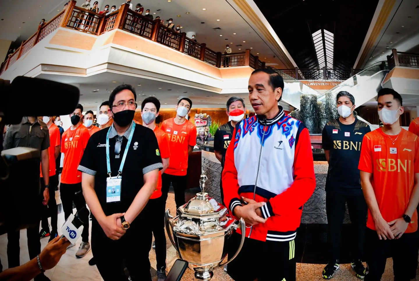 Didampingi Sejumlah Menteri, Presiden Saksikan BWF World Tour Finals 2021