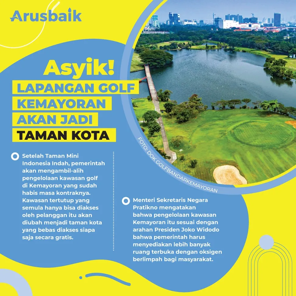 Asyik! Lapangan Golf Kemayoran Akan Jadi Taman Kota