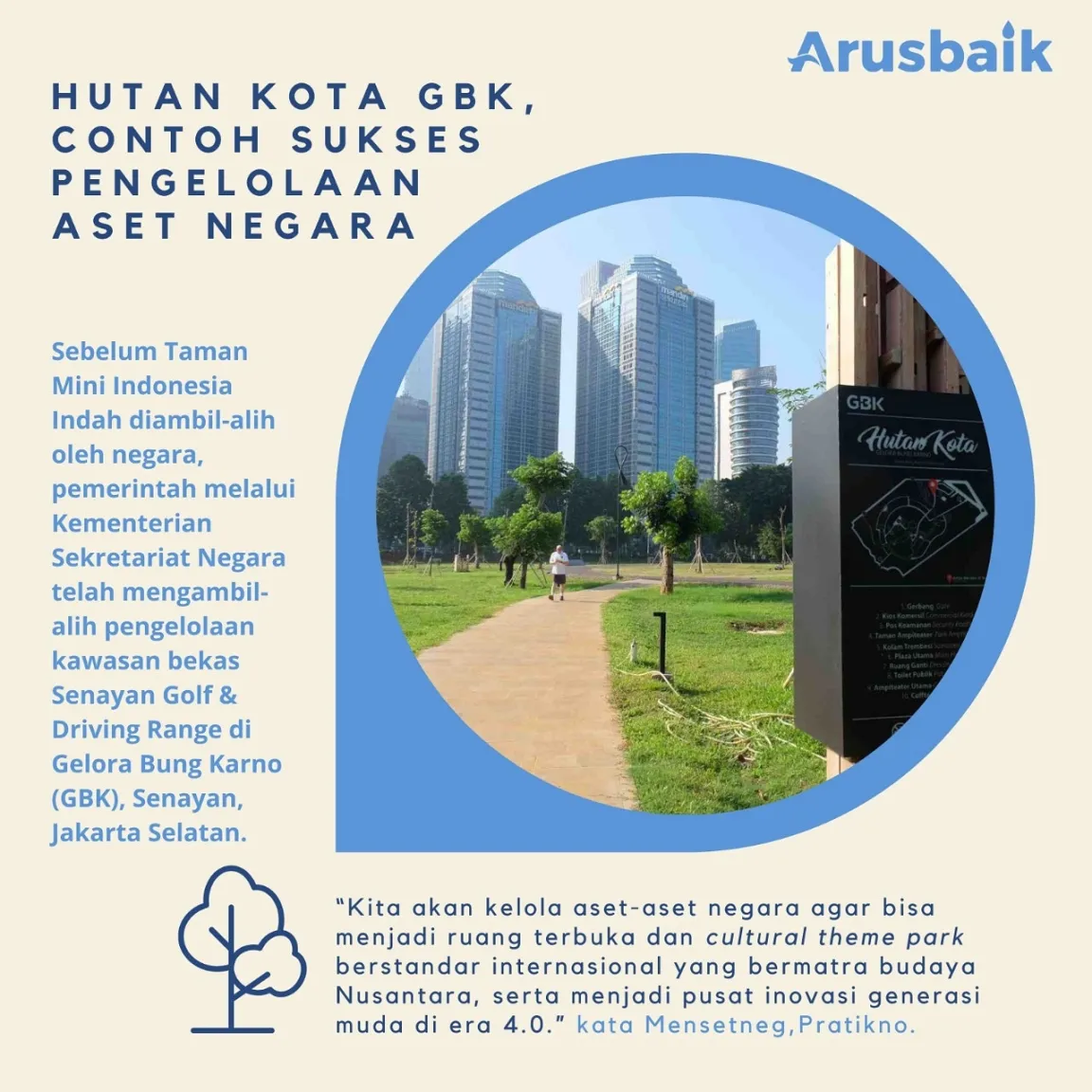 Hutan Kota GBK, Contoh Sukses Pengelolaan Aset Negara
