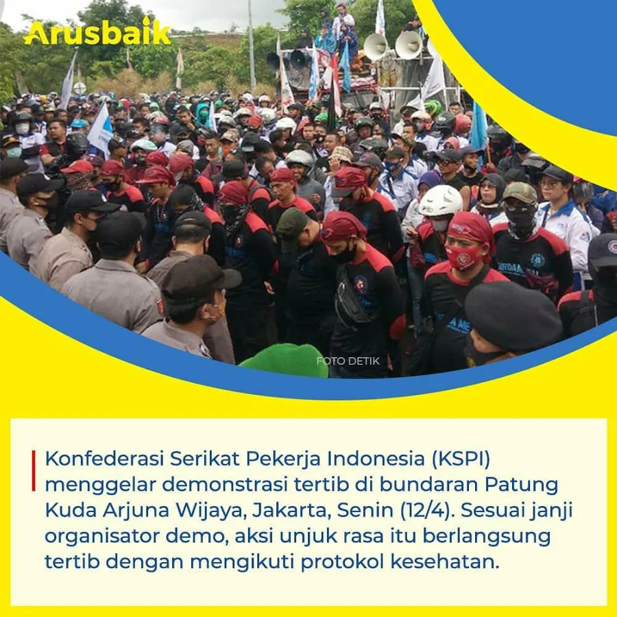 Demo Buruh Tertib, Minta THR Dibayar Penuh