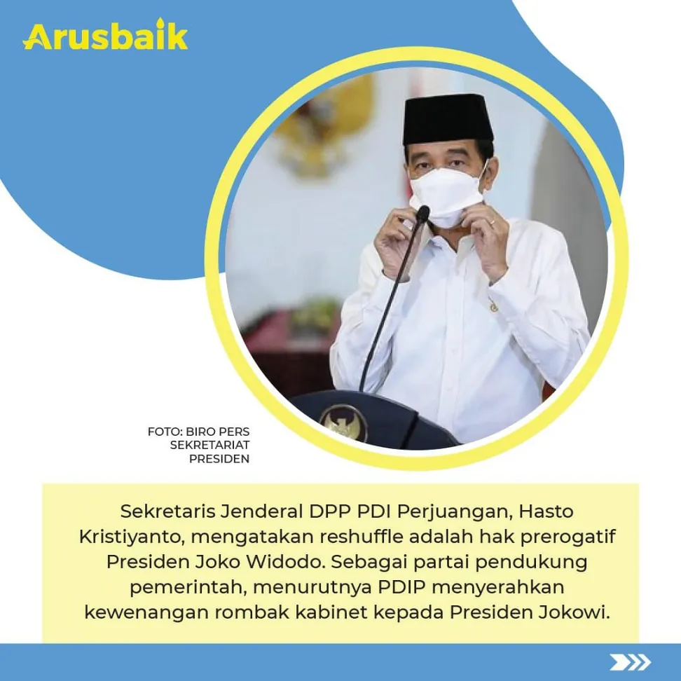 Kata Sekjen PDIP, Reshuffle Itu Mutlak Hak Presiden