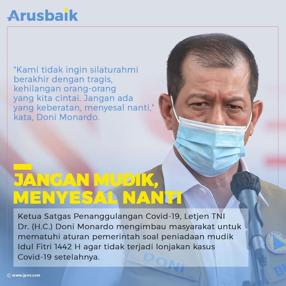 Jangan Mudik, Menyesal Nanti