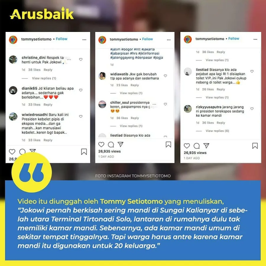 Beredar Video Presiden Jokowi Gunakan Toilet Warga