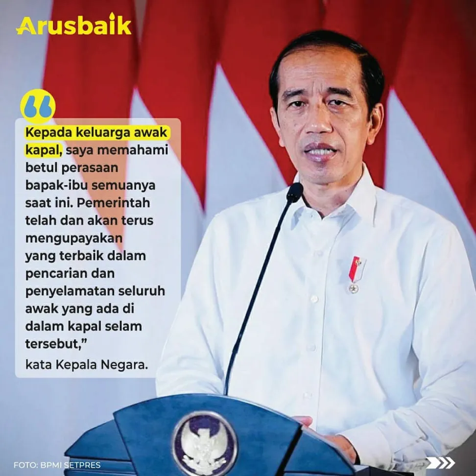 Presiden: Prioritaskan Penyelamatan 53 Awak Kapal Selam Nanggala 402