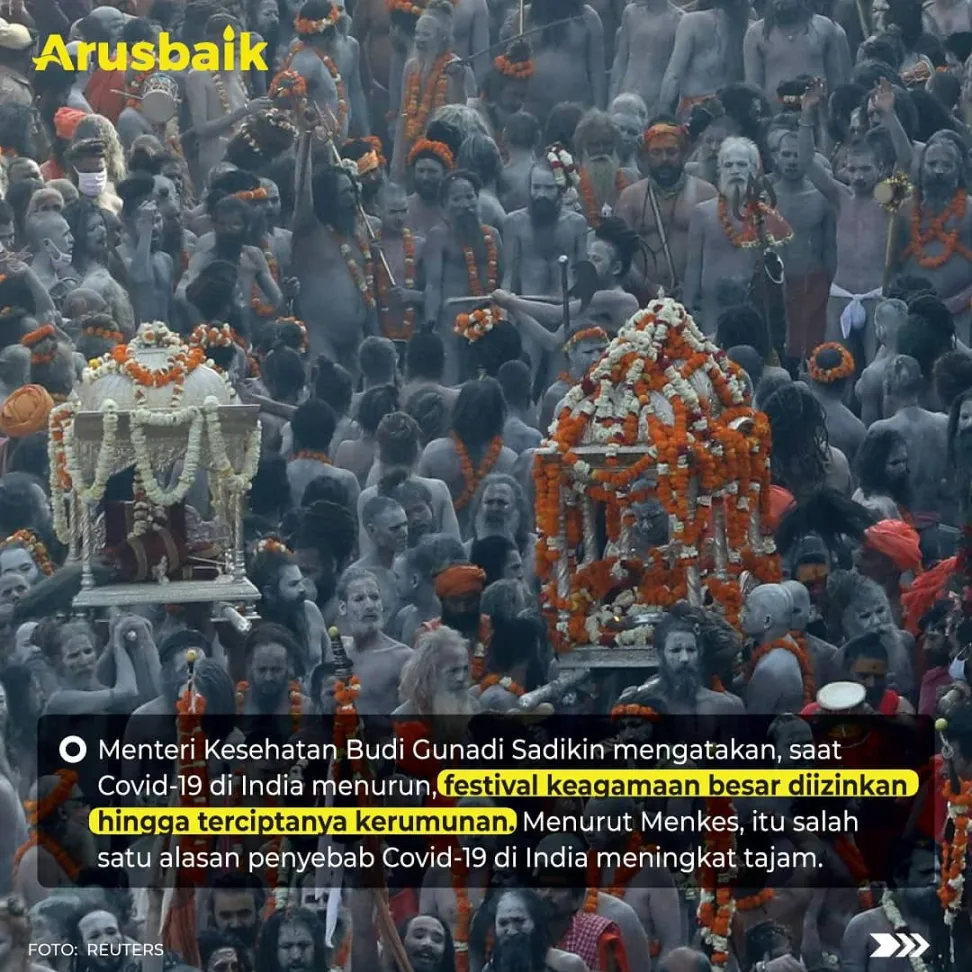 Kerumunan Upacara Agama Jadi Sebab Naiknya Kasus Covid-19 Di India "Ini Pelajaran Bagi Kita Semua", Kata Menkes