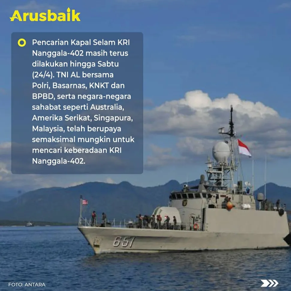 Pencarian Besar-Besaran Upaya Penyelamatan Kapal Selam KRI Nanggala-402