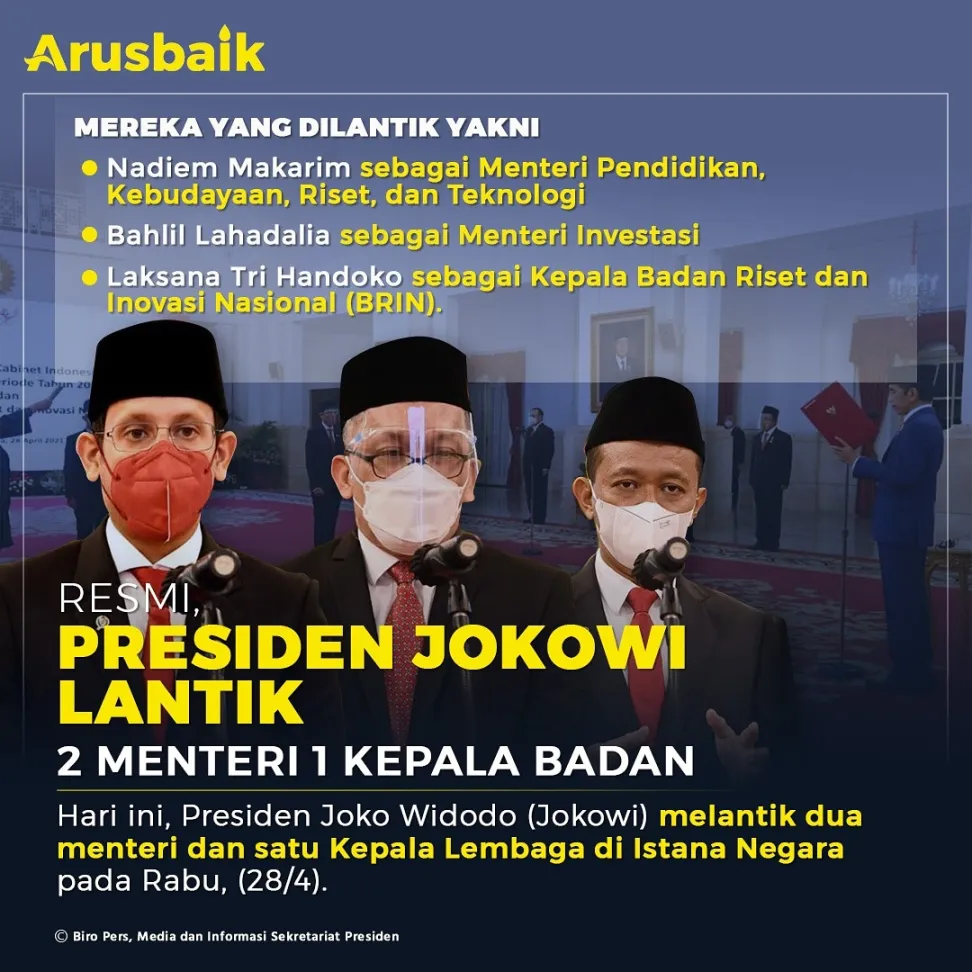 Presiden Jokowi Lantik 2 Menteri 1 Kepala Badan