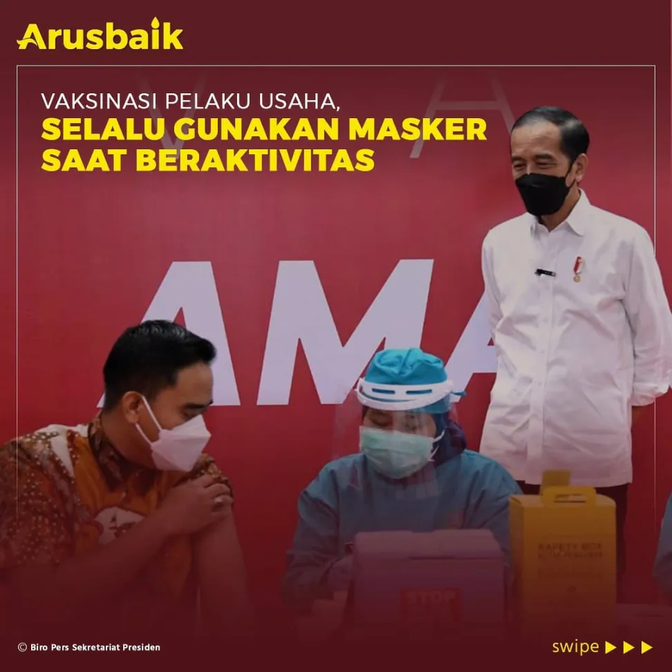Vaksinasi Pelaku Usaha, Selalu Gunakan Masker Saat Beraktivitas