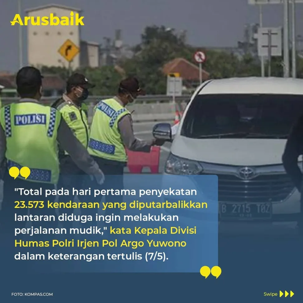 Jangan Nekat, Polri putar balikkan puluhan ribu kendaraan pelanggaran Mudik Lebaran