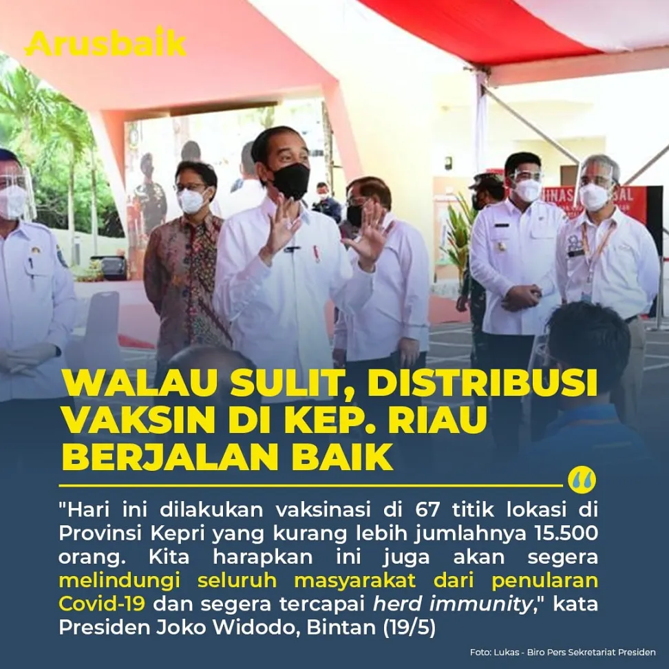 Walau Sulit, Distribusi Vaksin di Kep. Riau Berjalan Baik
