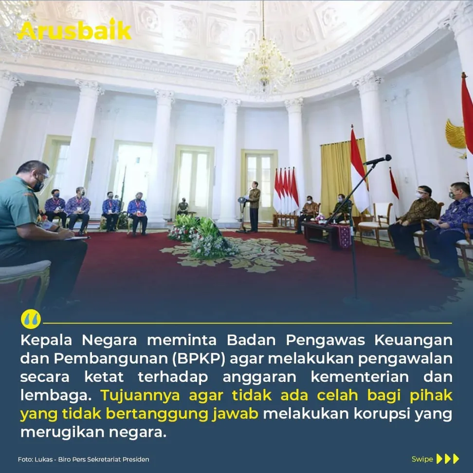 Presiden Jokowi: BPKP Harus Kawal Peningkatan Kualitas Data Pemerintah