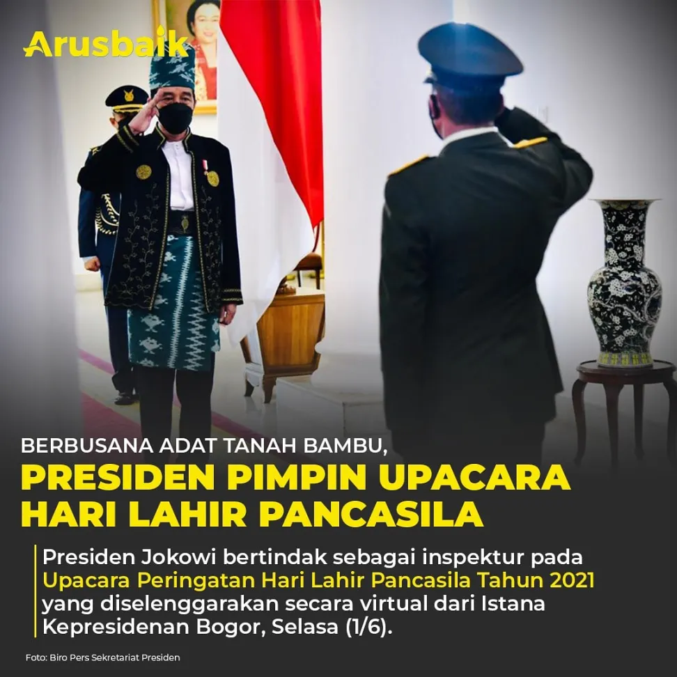 Berbusana Adat Tanah Bumbu, Presiden Pimpin Upacara Hari Lahir Pancasila