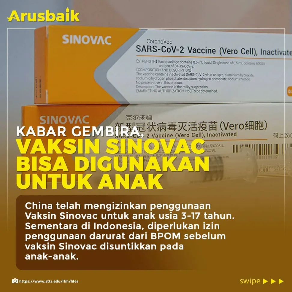 Kabar Gembira, Vaksin Sinovac Bisa Digunakan Untuk Anak