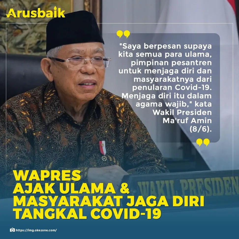 Wapres Ajak Ulama & Masyarakat Jaga Diri Tangkal Covid-19
