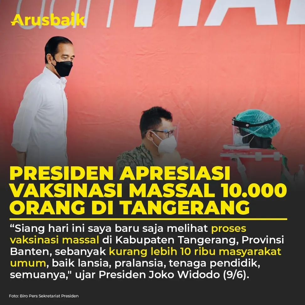 Presiden Apresiasi Vaksinasi Massal 10.000 Orang di Tangerang