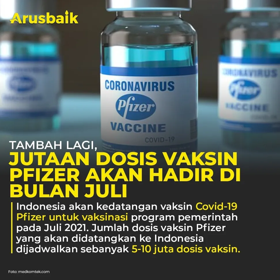 Tambah Lagi, Jutaan Dosis Vaksin Pfizer Akan Hadir di Bulan Juli