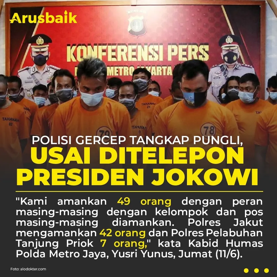 Polisi Gercep Tangkap Pelaku Pungli, Usai Ditelepon Presiden Jokowi