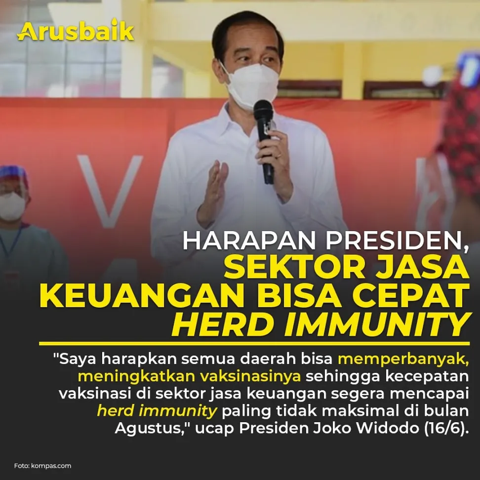 Harapan Presiden Sektor Jasa Keuangan Bisa Cepat Herd Immunity