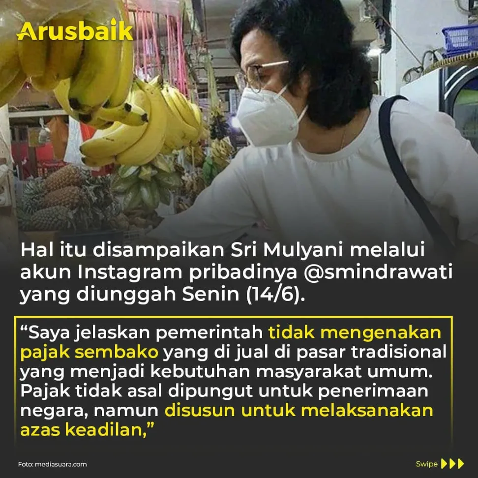 Tidak ada Pajak Sembako, kata Bu Menkeu di Pasar Santa