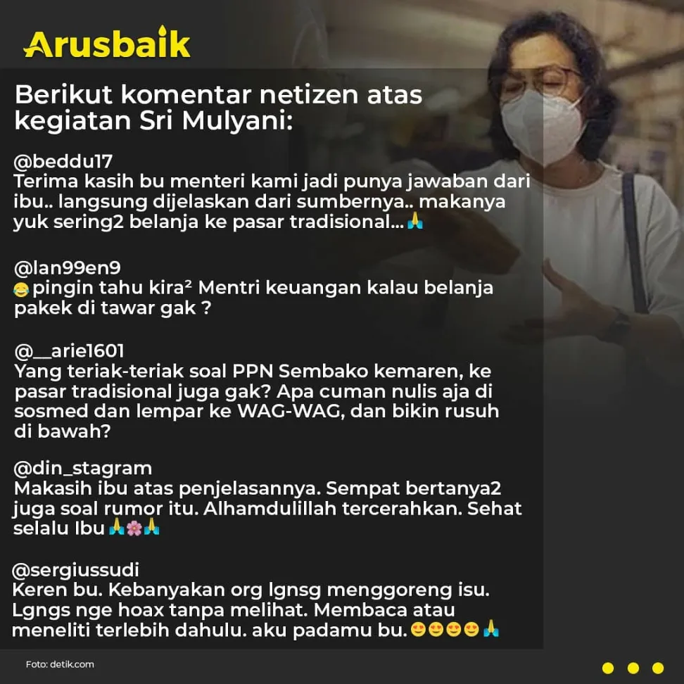 Tidak ada Pajak Sembako, kata Bu Menkeu di Pasar Santa