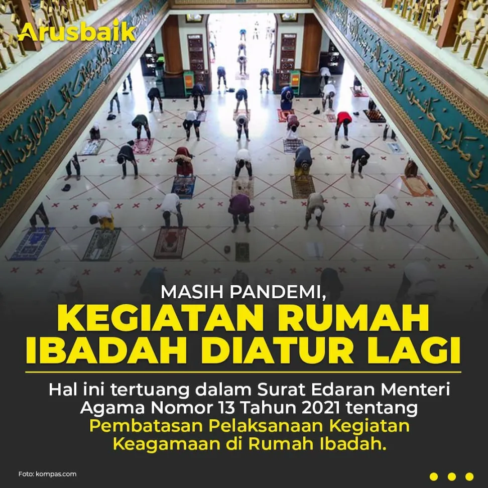 Masih Pandemi, Kegiatan Rumah Ibadah Diatur Lagi