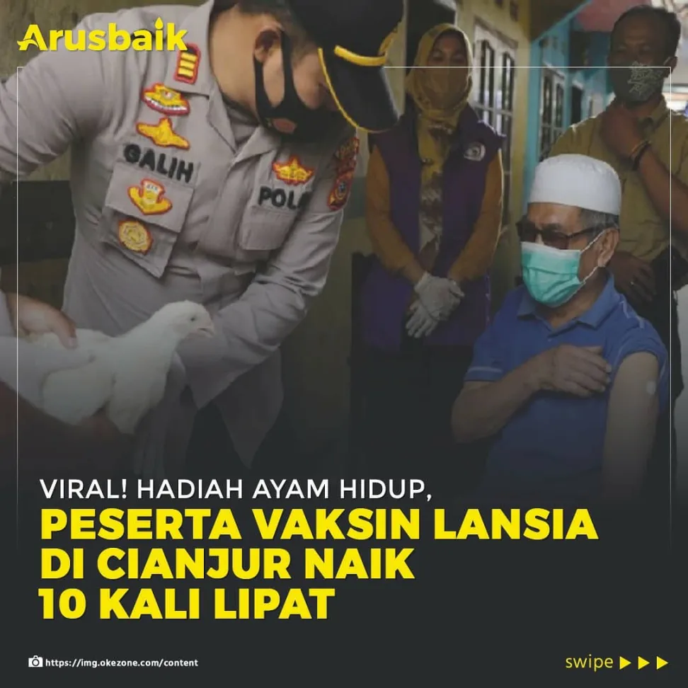 Viral! Hadiah Ayam Hidup, Peserta Vaksin Lansia  di Cianjur Naik 10 Kali Lipat
