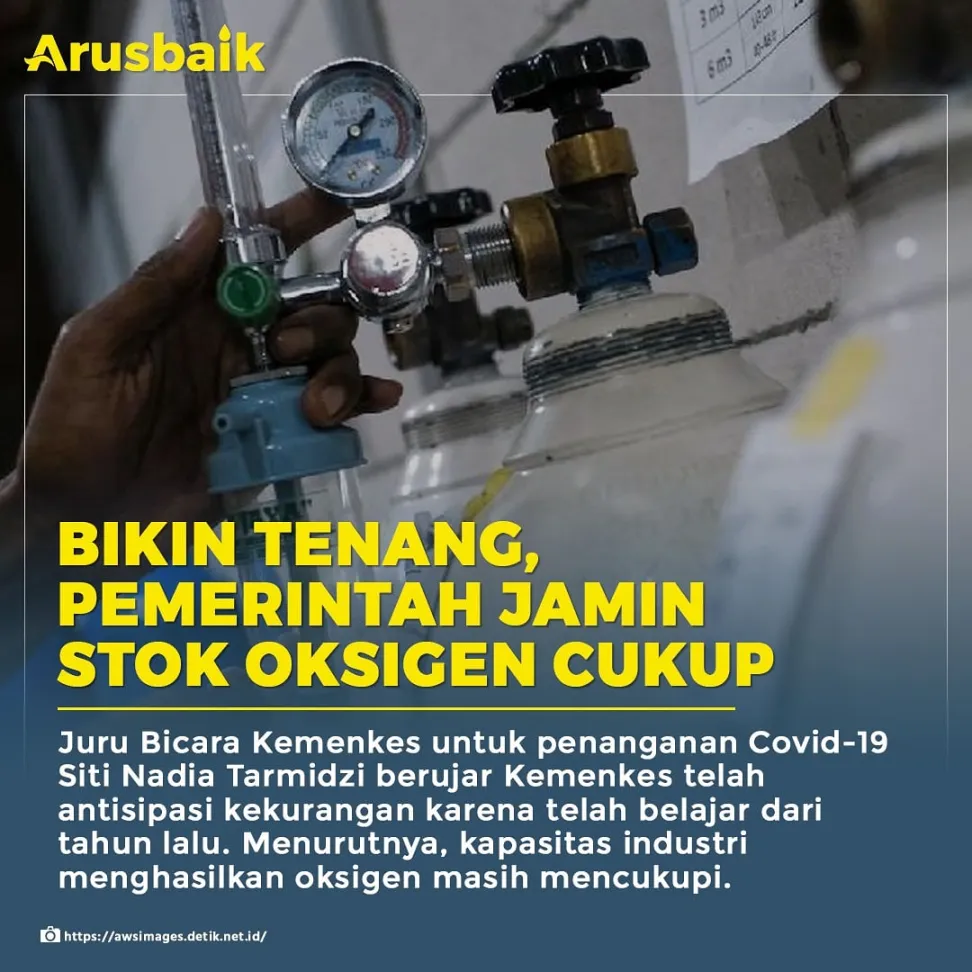 Bikin Tenang, Pemerintah Jamin Stok Oksigen Cukup