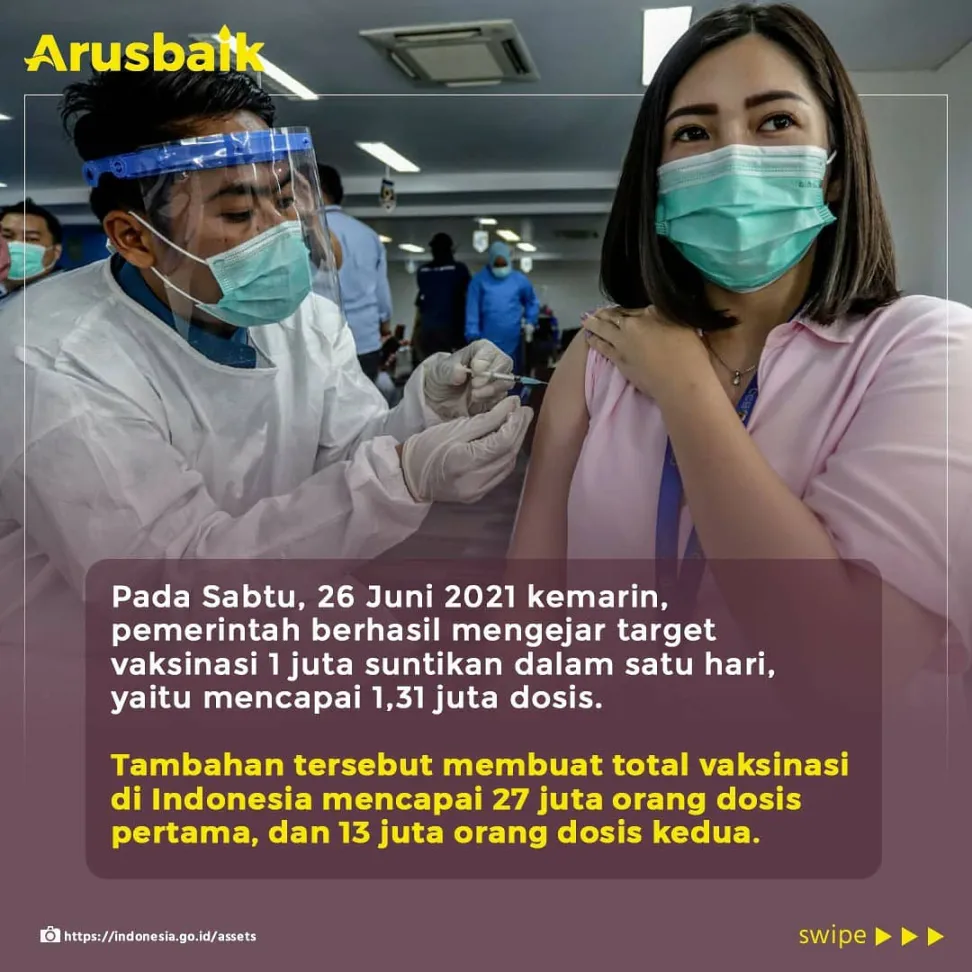 Kabar Baik! Target 1 Juta Vaksinasi Per Hari Terpenuhi, Herd Immunity Menanti