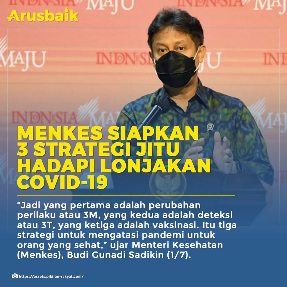 Menkes Siapkan 3 Strategi Jitu Hadapi Lonjakan Covid-19