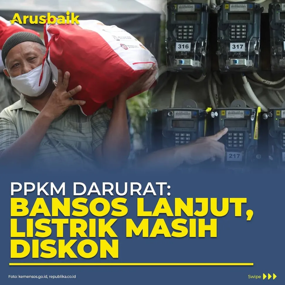 PPKM Darurat: Bansos Lanjut, Listrik Masih Diskon