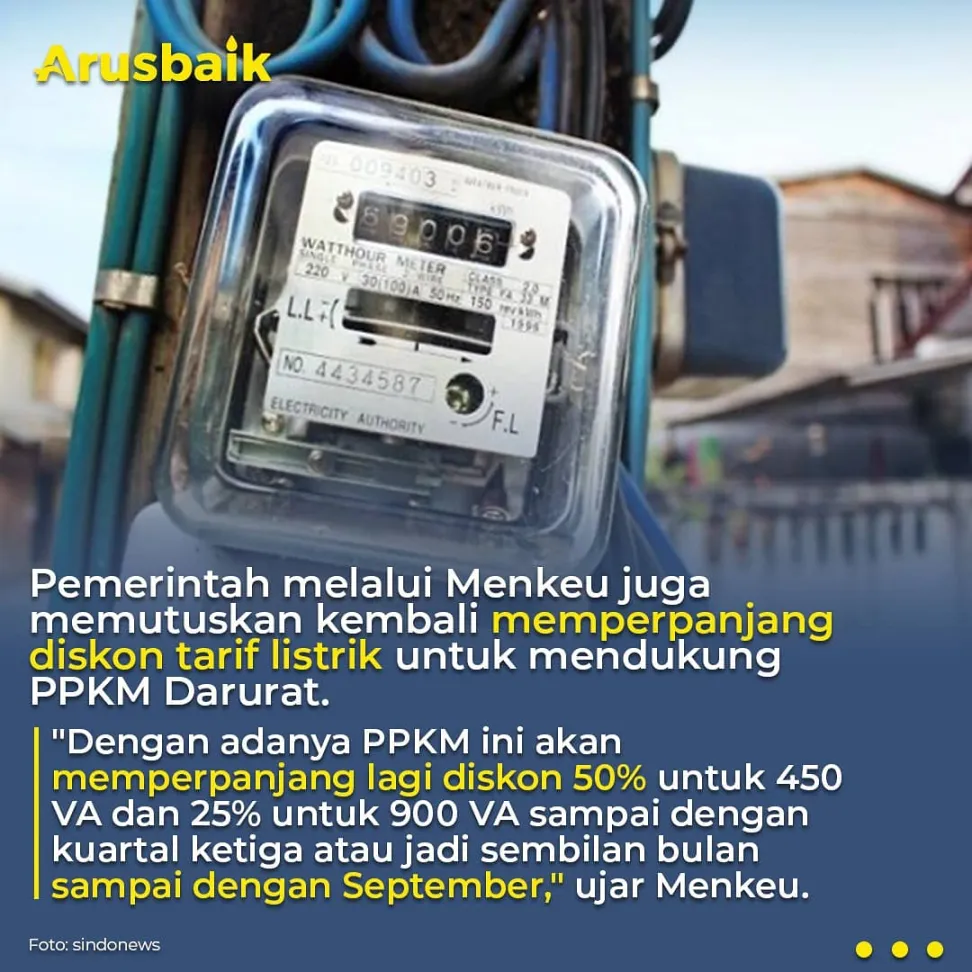 PPKM Darurat: Bansos Lanjut, Listrik Masih Diskon