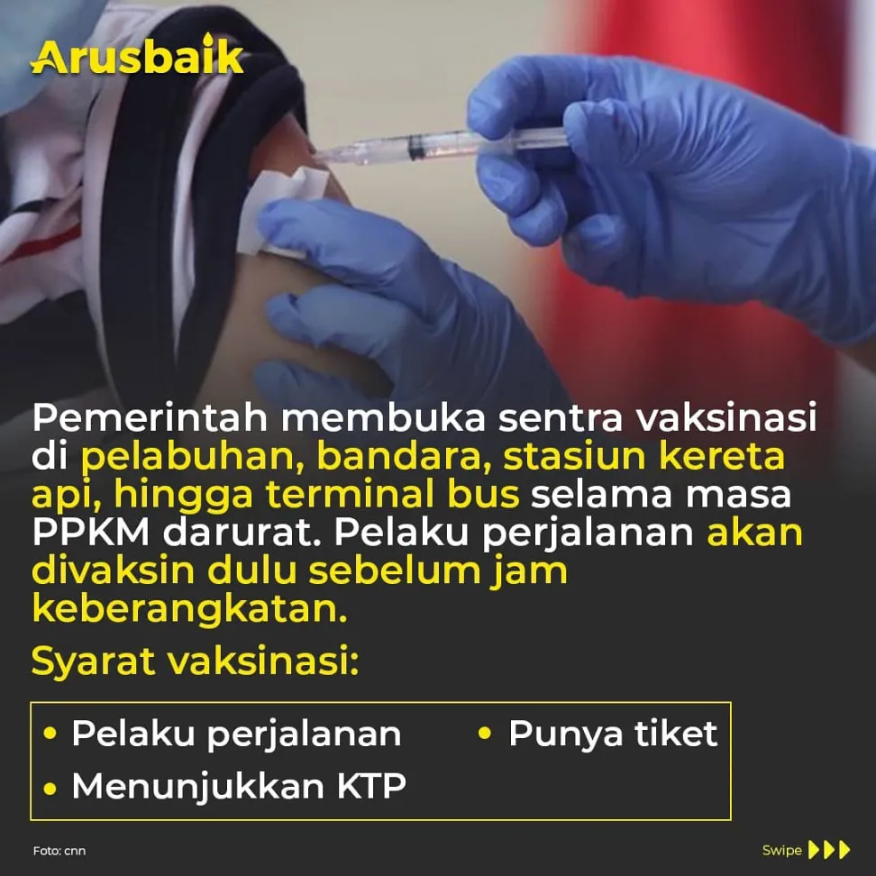 Siap-siap, Bepergian saat PPKM Darurat Bakal Divaksin Dulu