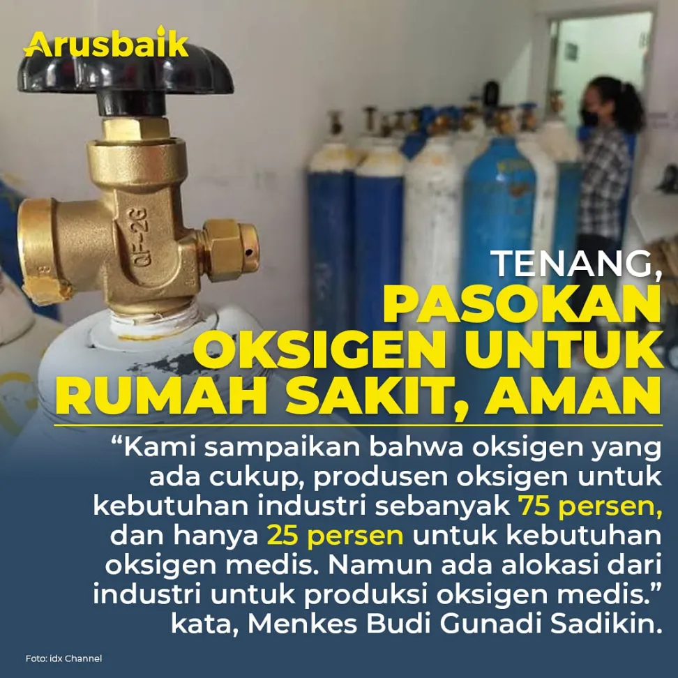 Tenang, Pasokan Oksigen Untuk Rumah Sakit, Aman