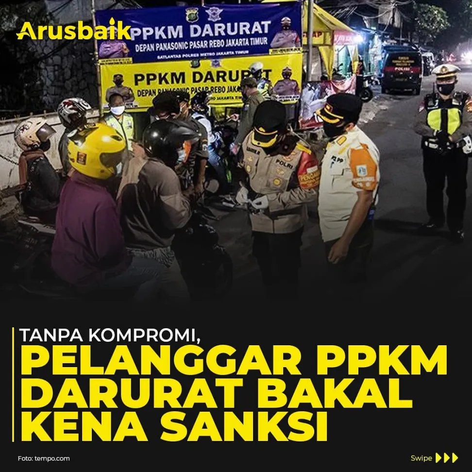 Tanpa Kompromi, Ini Sanksi bagi Pelanggar PPKM Darurat