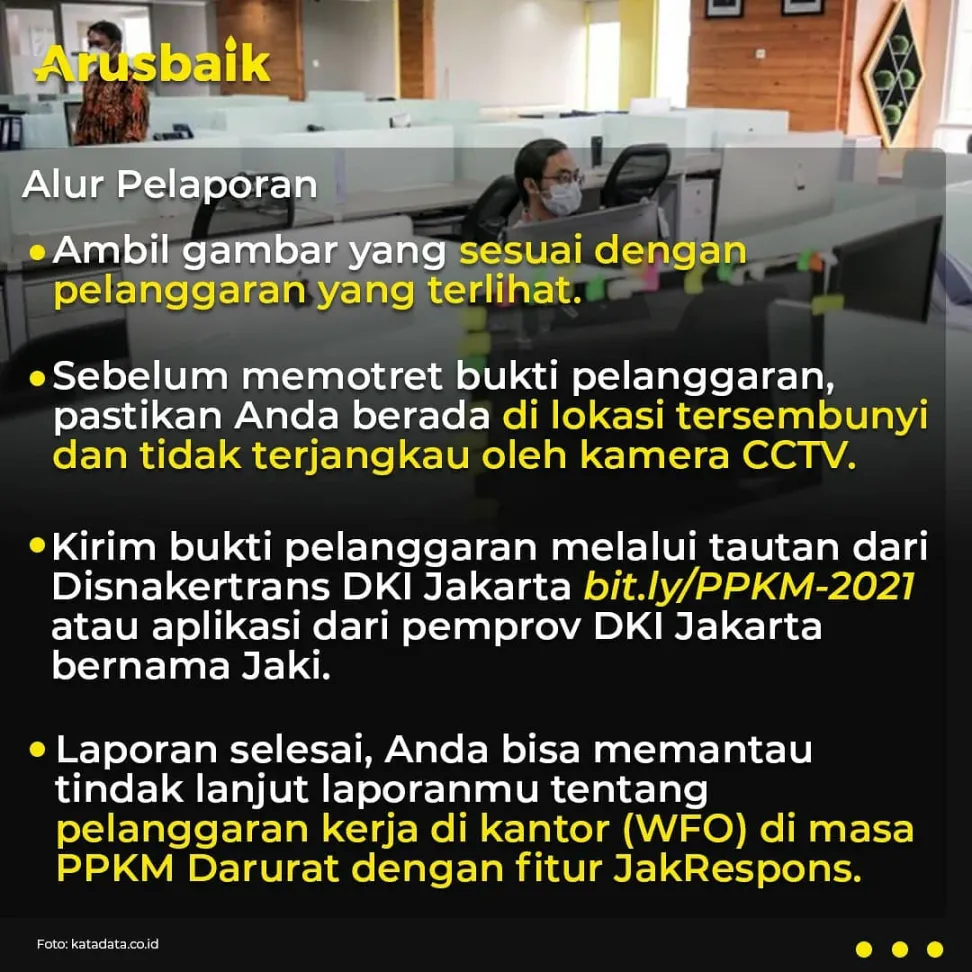 Masih Masuk Kantor Selama PPKM Darurat? Laporkan!